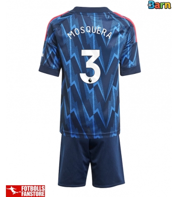 Arsenal Cristhian Mosquera #3 Bortatröja Barn 2025-26 Kortärmad (+ Korta byxor)